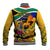 South Africa Heritage Day Baseball Jacket Traditional Dancer Kente Pattern With Flag Style - Wonder Print Shop