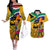 South Africa Heritage Day Couples Matching Off The Shoulder Long Sleeve Dress and Hawaiian Shirt Traditional Dancer Kente Pattern With Flag Style - Wonder Print Shop