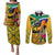 South Africa Heritage Day Couples Matching Puletasi Dress and Long Sleeve Button Shirts Traditional Dancer Kente Pattern With Flag Style - Wonder Print Shop