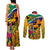 South Africa Heritage Day Couples Matching Tank Maxi Dress and Long Sleeve Button Shirts Traditional Dancer Kente Pattern With Flag Style - Wonder Print Shop