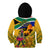 South Africa Heritage Day Kid Hoodie Traditional Dancer Kente Pattern With Flag Style - Wonder Print Shop