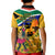 South Africa Heritage Day Kid Polo Shirt Traditional Dancer Kente Pattern With Flag Style - Wonder Print Shop