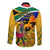 South Africa Heritage Day Long Sleeve Button Shirt Traditional Dancer Kente Pattern With Flag Style - Wonder Print Shop