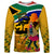 South Africa Heritage Day Long Sleeve Shirt Traditional Dancer Kente Pattern With Flag Style - Wonder Print Shop