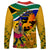 South Africa Heritage Day Long Sleeve Shirt Traditional Dancer Kente Pattern With Flag Style - Wonder Print Shop