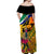 South Africa Heritage Day Off Shoulder Maxi Dress Traditional Dancer Kente Pattern With Flag Style - Wonder Print Shop