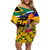 South Africa Heritage Day Off Shoulder Short Dress Traditional Dancer Kente Pattern With Flag Style - Wonder Print Shop