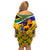 South Africa Heritage Day Off Shoulder Short Dress Traditional Dancer Kente Pattern With Flag Style - Wonder Print Shop