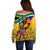 South Africa Heritage Day Off Shoulder Sweater Traditional Dancer Kente Pattern With Flag Style - Wonder Print Shop