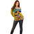 South Africa Heritage Day Off Shoulder Sweater Traditional Dancer Kente Pattern With Flag Style - Wonder Print Shop