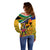 South Africa Heritage Day Off Shoulder Sweater Traditional Dancer Kente Pattern With Flag Style - Wonder Print Shop