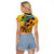 South Africa Heritage Day Raglan Cropped T Shirt Traditional Dancer Kente Pattern With Flag Style - Wonder Print Shop