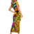 south-africa-heritage-day-short-sleeve-bodycon-dress-traditional-dancer-kente-pattern-with-flag-style