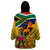 South Africa Heritage Day Wearable Blanket Hoodie Traditional Dancer Kente Pattern With Flag Style - Wonder Print Shop