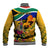 Personalised South Africa Heritage Day Baseball Jacket Traditional Dancer Kente Pattern With Flag Style - Wonder Print Shop