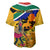 Personalised South Africa Heritage Day Baseball Jersey Traditional Dancer Kente Pattern With Flag Style - Wonder Print Shop