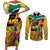 Personalised South Africa Heritage Day Couples Matching Short Sleeve Bodycon Dress and Long Sleeve Button Shirts Traditional Dancer Kente Pattern With Flag Style - Wonder Print Shop