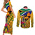 Personalised South Africa Heritage Day Couples Matching Short Sleeve Bodycon Dress and Long Sleeve Button Shirts Traditional Dancer Kente Pattern With Flag Style - Wonder Print Shop