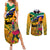 Personalised South Africa Heritage Day Couples Matching Summer Maxi Dress and Long Sleeve Button Shirts Traditional Dancer Kente Pattern With Flag Style - Wonder Print Shop