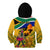 Personalised South Africa Heritage Day Kid Hoodie Traditional Dancer Kente Pattern With Flag Style - Wonder Print Shop