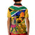 Personalised South Africa Heritage Day Kid Polo Shirt Traditional Dancer Kente Pattern With Flag Style - Wonder Print Shop