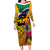 Personalised South Africa Heritage Day Long Sleeve Bodycon Dress Traditional Dancer Kente Pattern With Flag Style - Wonder Print Shop