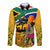 Personalised South Africa Heritage Day Long Sleeve Button Shirt Traditional Dancer Kente Pattern With Flag Style - Wonder Print Shop