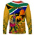 Personalised South Africa Heritage Day Long Sleeve Shirt Traditional Dancer Kente Pattern With Flag Style - Wonder Print Shop