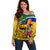 Personalised South Africa Heritage Day Off Shoulder Sweater Traditional Dancer Kente Pattern With Flag Style - Wonder Print Shop