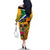 Personalised South Africa Heritage Day Off The Shoulder Long Sleeve Dress Traditional Dancer Kente Pattern With Flag Style - Wonder Print Shop