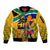 Personalised South Africa Heritage Day Sleeve Zip Bomber Jacket Traditional Dancer Kente Pattern With Flag Style - Wonder Print Shop