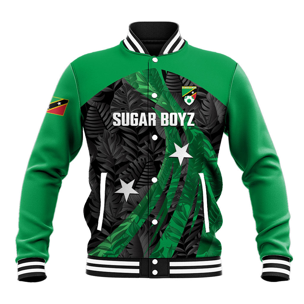 Saint Kitts and Nevis Football 2026 Custom Baseball Jacket Go Sugar Boyz Black Tropical Vibes