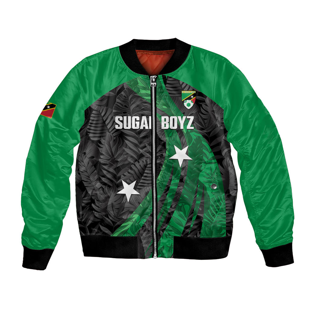 Saint Kitts and Nevis Football 2026 Custom Bomber Jacket Go Sugar Boyz Black Tropical Vibes