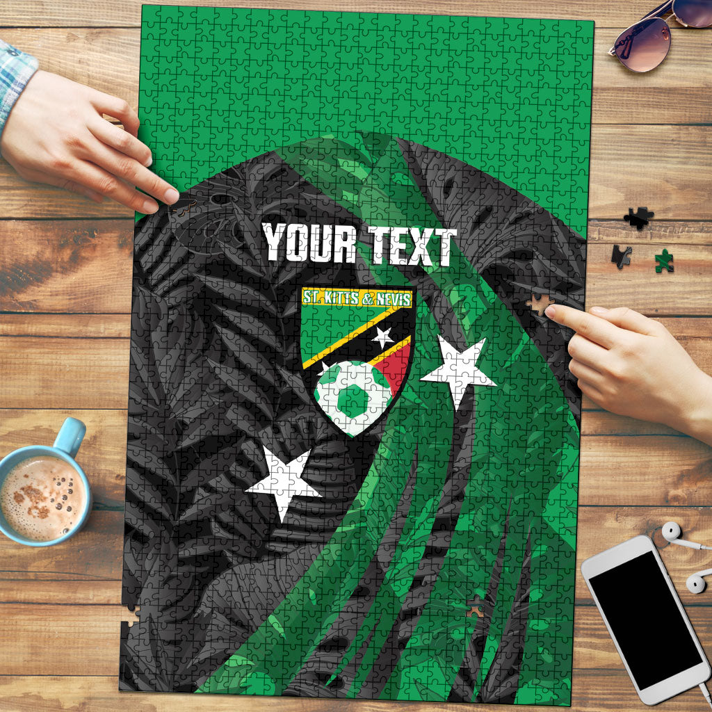Saint Kitts and Nevis Football 2026 Custom Puzzle Go Sugar Boyz Black Tropical Vibes