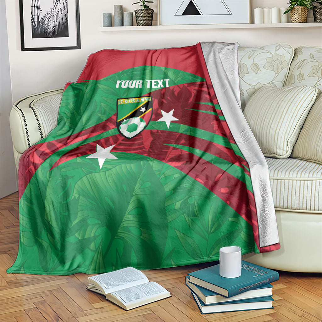 Saint Kitts and Nevis Football 2026 Custom Blanket Go Sugar Boyz Green Tropical Vibes