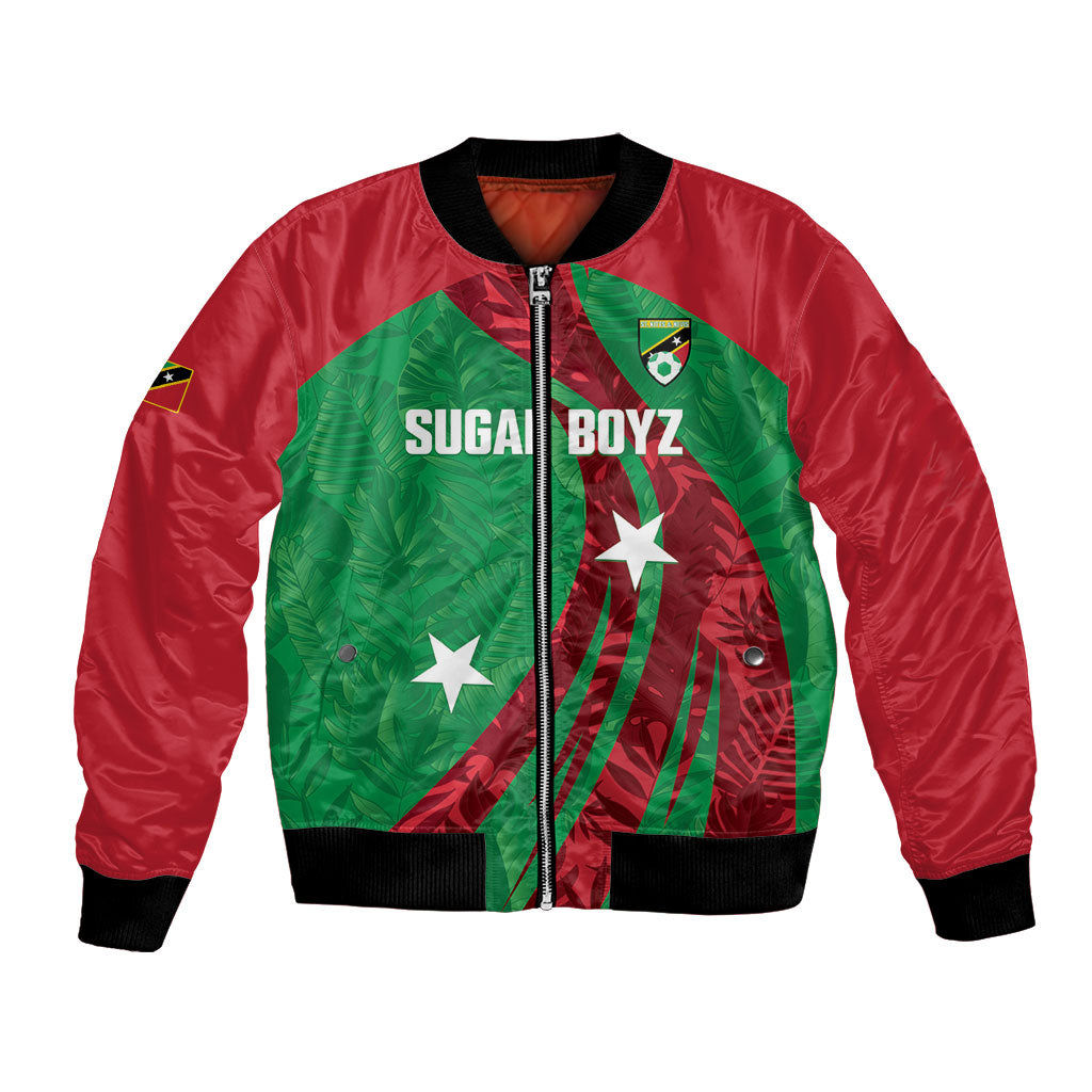 Saint Kitts and Nevis Football 2026 Custom Bomber Jacket Go Sugar Boyz Green Tropical Vibes