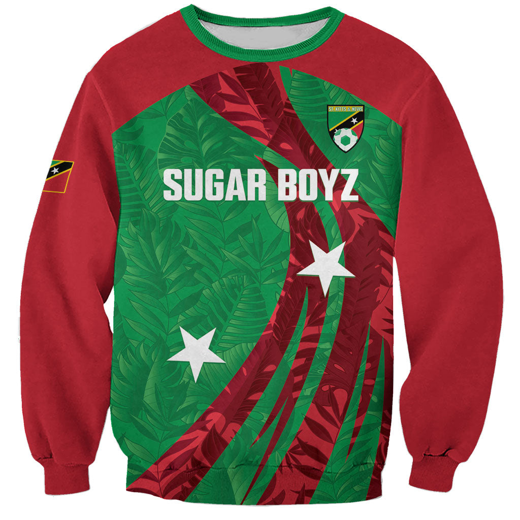 Saint Kitts and Nevis Football 2026 Custom Sweatshirt Go Sugar Boyz Green Tropical Vibes