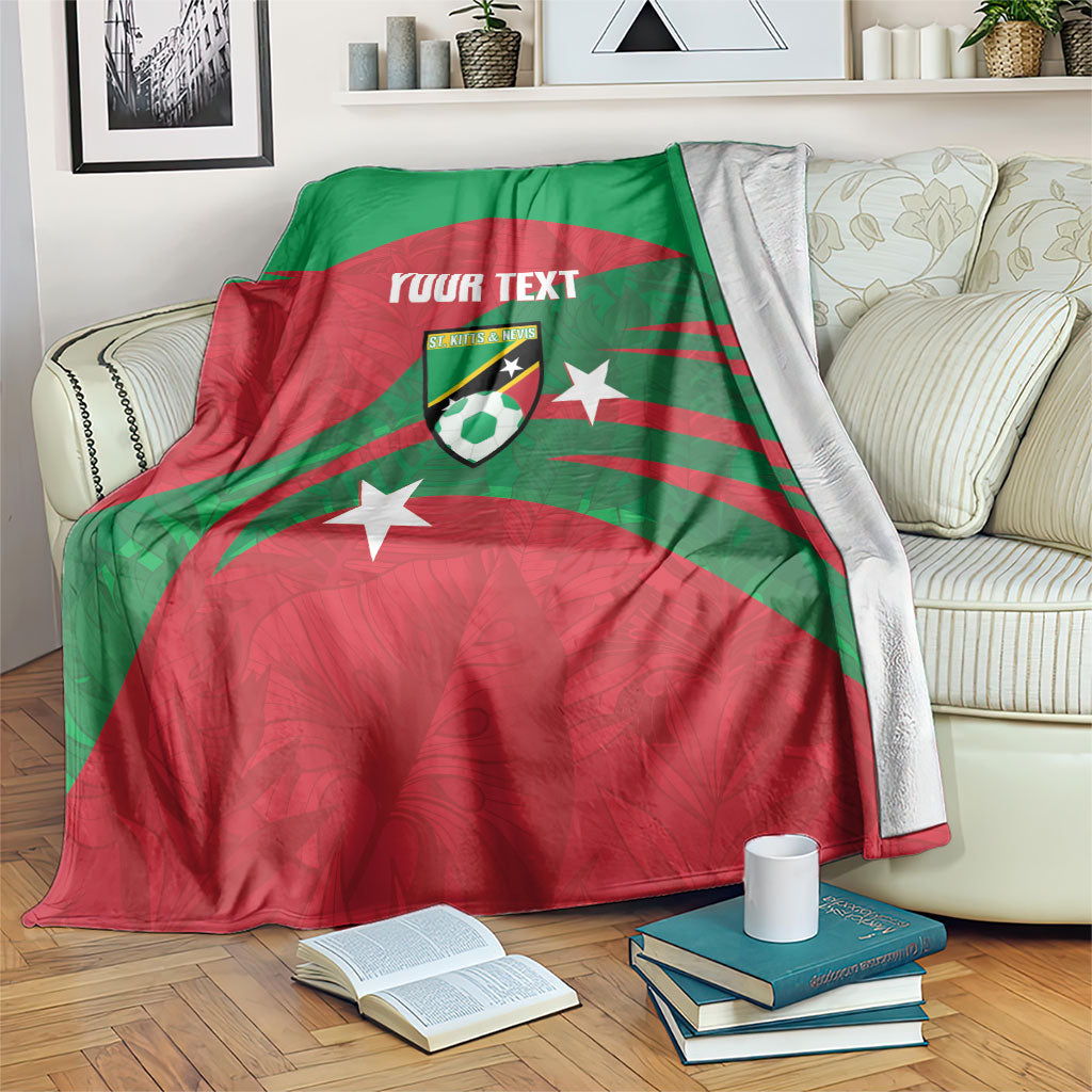Saint Kitts and Nevis Football 2026 Custom Blanket Go Sugar Boyz Red Tropical Vibes