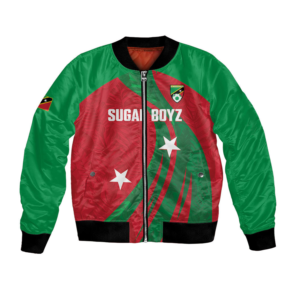 Saint Kitts and Nevis Football 2026 Custom Bomber Jacket Go Sugar Boyz Red Tropical Vibes