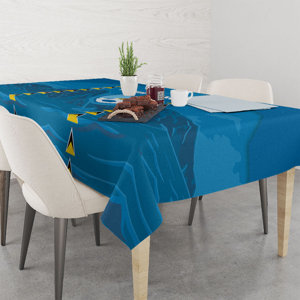 Saint Lucia Football 2026 Custom Tablecloth Go Saint Lucian Pitons