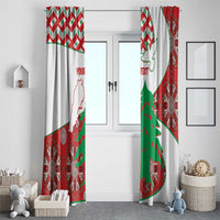 Pair of custom Lebanon independence curtains in white with red-green Lebanese map and art