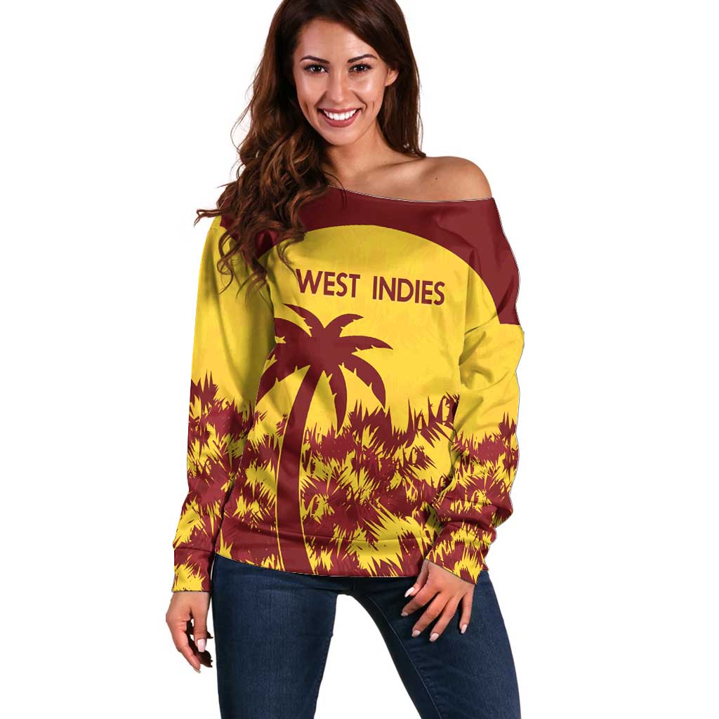 Custom West Indies Cricket Off Shoulder Sweater Windies Newest Version - Wonder Print Shop