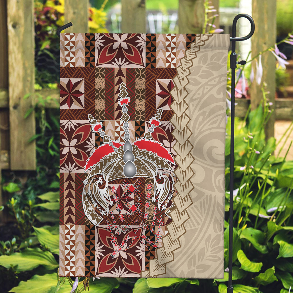 Samoa Tapau Garden Flag Samoan Siapo Pattern - Wonder Print Shop