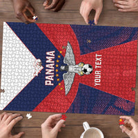 Custom Panama Football Puzzle Los Canaleros Harpy Eagle - Wonder Print Shop