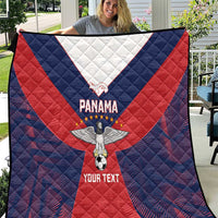 Custom Panama Football Quilt Los Canaleros Harpy Eagle - Wonder Print Shop