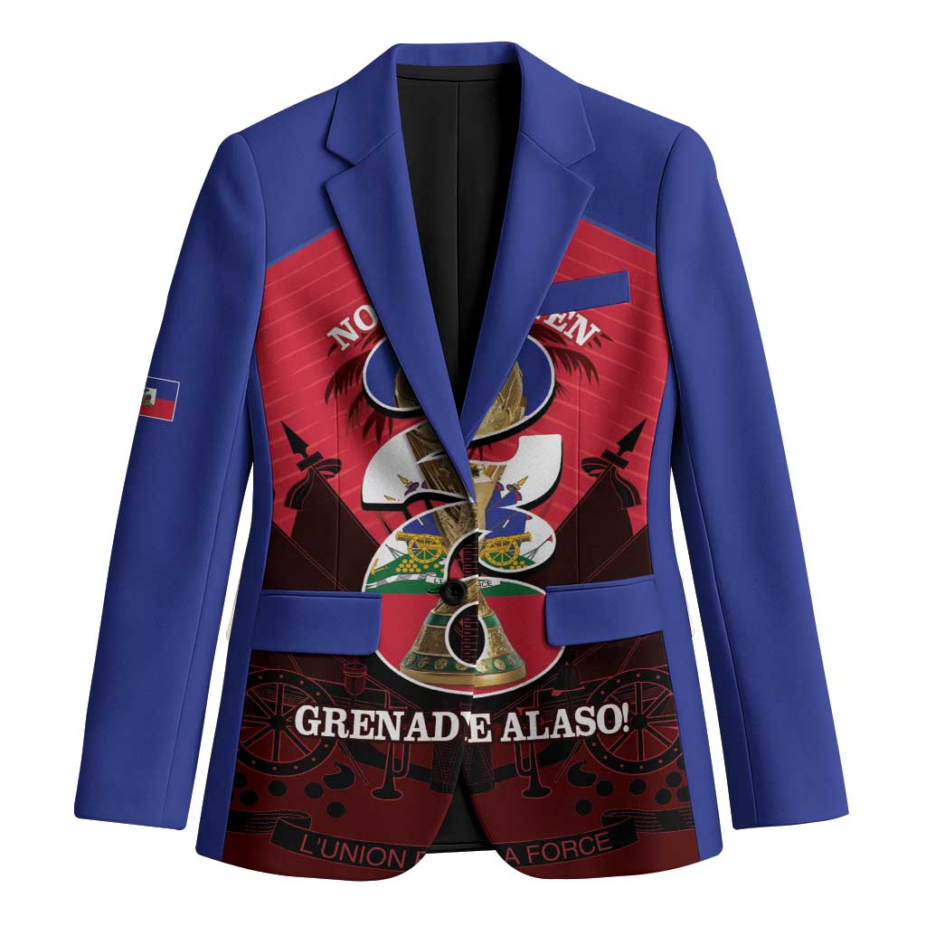 Personalized Les Grenadiers Haiti Football Blazer 2026 Nou Retounen Red Version - Wonder Print Shop