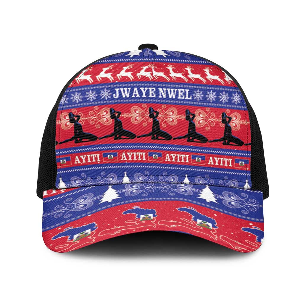 Haiti Christmas Baseball Net Cap Jwaye Nwel Ayiti Neg Marron Veve Vodou - Wonder Print Shop