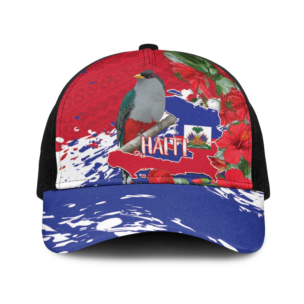 Haiti Independence Day Baseball Net Cap 1804 Proud Ayiti Map Hispaniolan Trogon - Wonder Print Shop