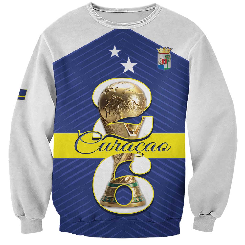 Personalized Curacao Football Sweatshirt 2026 The Blue Wave is Rising - Wonder Print Shop