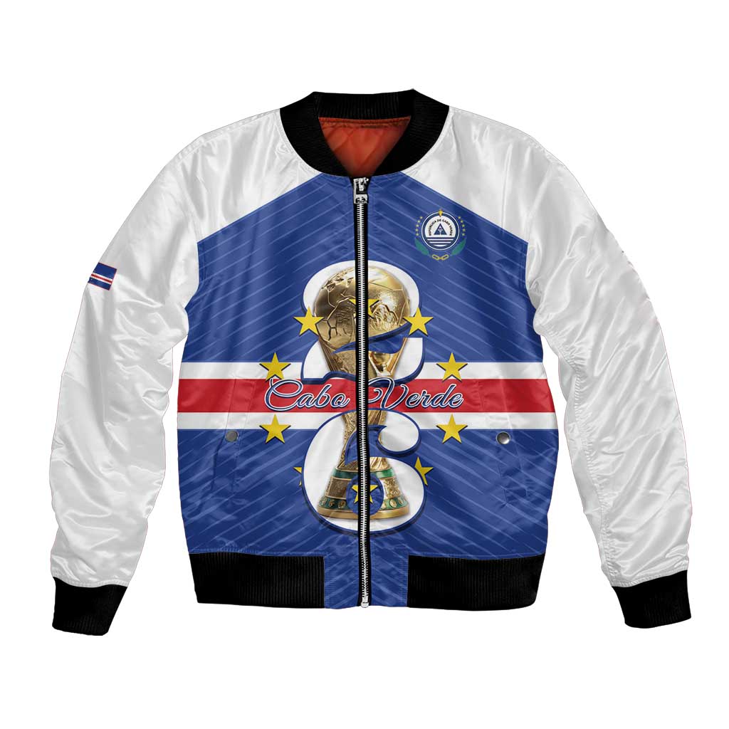 Personalized Cape Verde Football Bomber Jacket 2026 Tubaroes Azuis First-ever World Cup - Wonder Print Shop